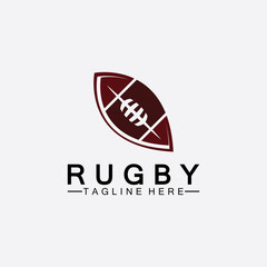 Rugby Ball American Football Icon Vector Logo Template