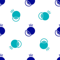 Blue Tomato icon isolated seamless pattern on white background. Vector