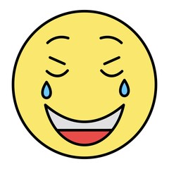 Vector Laugh Outline Icon Design