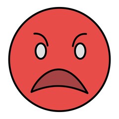 Vector Angry Outline Icon Design