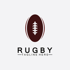 Rugby Ball American Football Icon Vector Logo Template