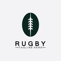 Rugby Ball American Football Icon Vector Logo Template