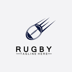 Rugby Ball American Football Icon Vector Logo Template