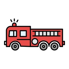 Vector Fire Truck Outline Icon Design