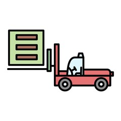 Vector Forklift Outline Icon Design