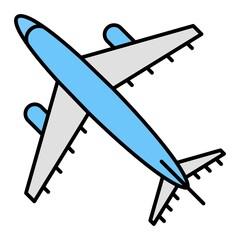 Vector Aeroplane Outline Icon Design