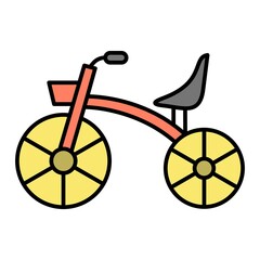 Fototapeta na wymiar Vector Tricycle Outline Icon Design
