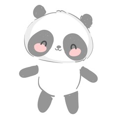 Cute Panda fun hand drawn Vector illustration