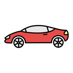 Vector Sports Car Outline Icon Design