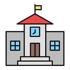 Vector School Outline Icon Design
