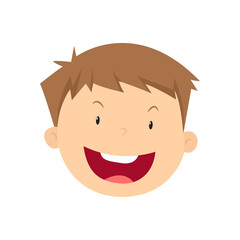 Boy face. Boy with smile. Vector illustration. EPS 10.