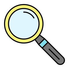 Vector Magnifying Glass Outline Icon Design