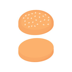 Hamburger buns. Bakery product. Bun. Vector illustration. EPS 10.