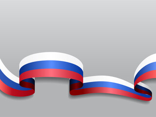 Russian flag wavy abstract background. Vector illustration.