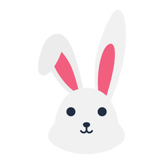 Bunny. Head bunny. Icon. Green background. Vector illustration. EPS 10.