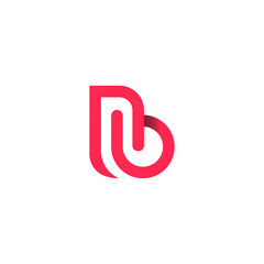 Modern abstract line art logotype design - creative letter b logo concept in red  © CreativeMate