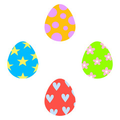 Set of Easter eggs with different patterns. Happy easter day. Vector illustration. EPS 10.