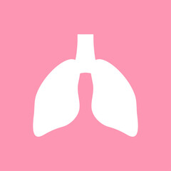 Lungs icon, flat style. Internal organs of the human design element, logo. Medicine concept. Isolated on white background. Vector illustration. EPS 10.