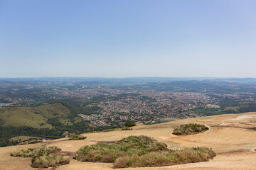 Fototapeta na wymiar Panoramic photo on top of Pedra Grande located in Atibaia Brazil