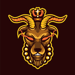 Goat King Mascot Esport Logo