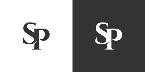 SP or PS initial logo  - elegant and stylish overlapping serif letter  design vector monogram