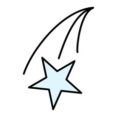 Vector Shooting Star Outline Icon Design