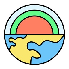 Vector Earth Layers Outline Icon Design