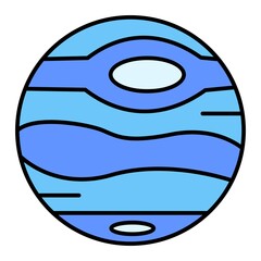 Vector Neptune Outline Icon Design