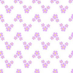 Vector seamless pattern with pink flowers on a white background. Use in fabric, wrapping paper, wallpaper, bags, clothes, dishes, cases on smartphones and tablets.