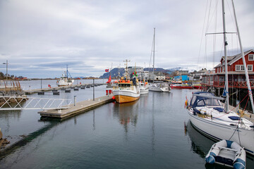 Boats in Brønnøysund harbor,Helgeland,Nordland county,Norway,scandinavia,Europe