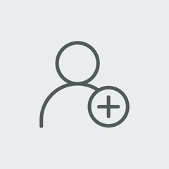 Add contact icon isolated on background. User symbol modern, simple, vector, icon for website design, mobile app, ui. Vector Illustration