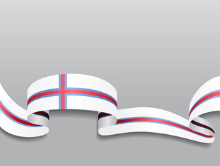 Faroe Islands flag wavy abstract background. Vector illustration.
