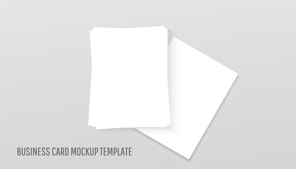 Realistic two cards paper template mockup with shadows on a gray background