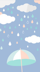 雨の日のナチュラル シンプル背景イラスト Wall Mural Molly 雨の日のナチュラル シンプル背景イラスト Wall Mural Molly