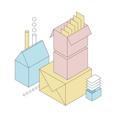 Delivery and shipping carton package. Cardboard boxes