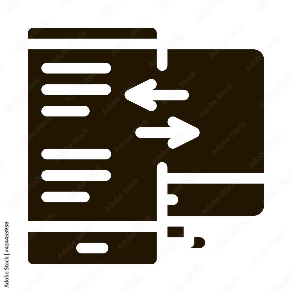 Poster adaptive site for computer screen and phone glyph icon vector. adaptive site for computer screen and
