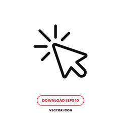 Click icon vector. Cursor sign