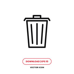 Trash can icon vector. Delete sign