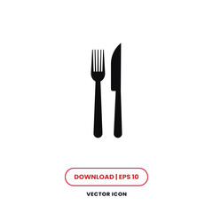 Fork and knife icon vector. Restaurant sign