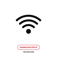 Wifi signal icon vector. Wireless sign, internet symbol.