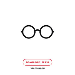 Glasses icon vector. Eyeglasses sign