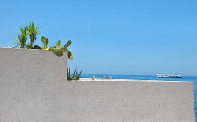 Greek terrace with a view.