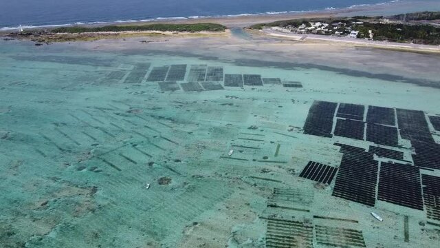 空から見る美しい沖縄の海　備瀬ビーチ03