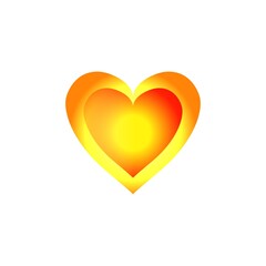 Heart two decoration sign for card, shirt, poster