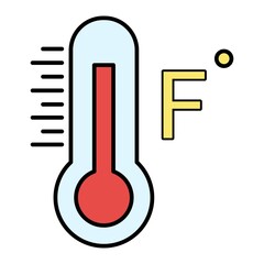 Vector Fahrenheit Outline Icon Design