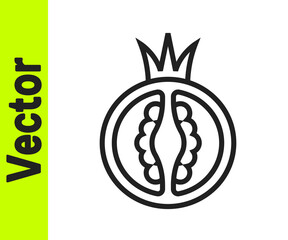 Black line Tomato icon isolated on white background. Vector