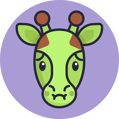 Giraffe Emoji Icons. Vector Illustrations