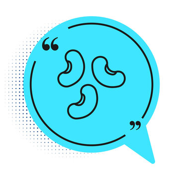 recommend clip art: Black line Beans icon isolated on white background. Blue speech bubble symbol. Vector