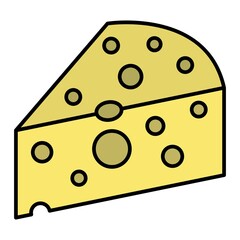 Vector Cheese Outline Icon Design