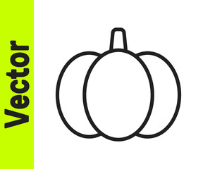 Black line Pumpkin icon isolated on white background. Happy Halloween party. Vector